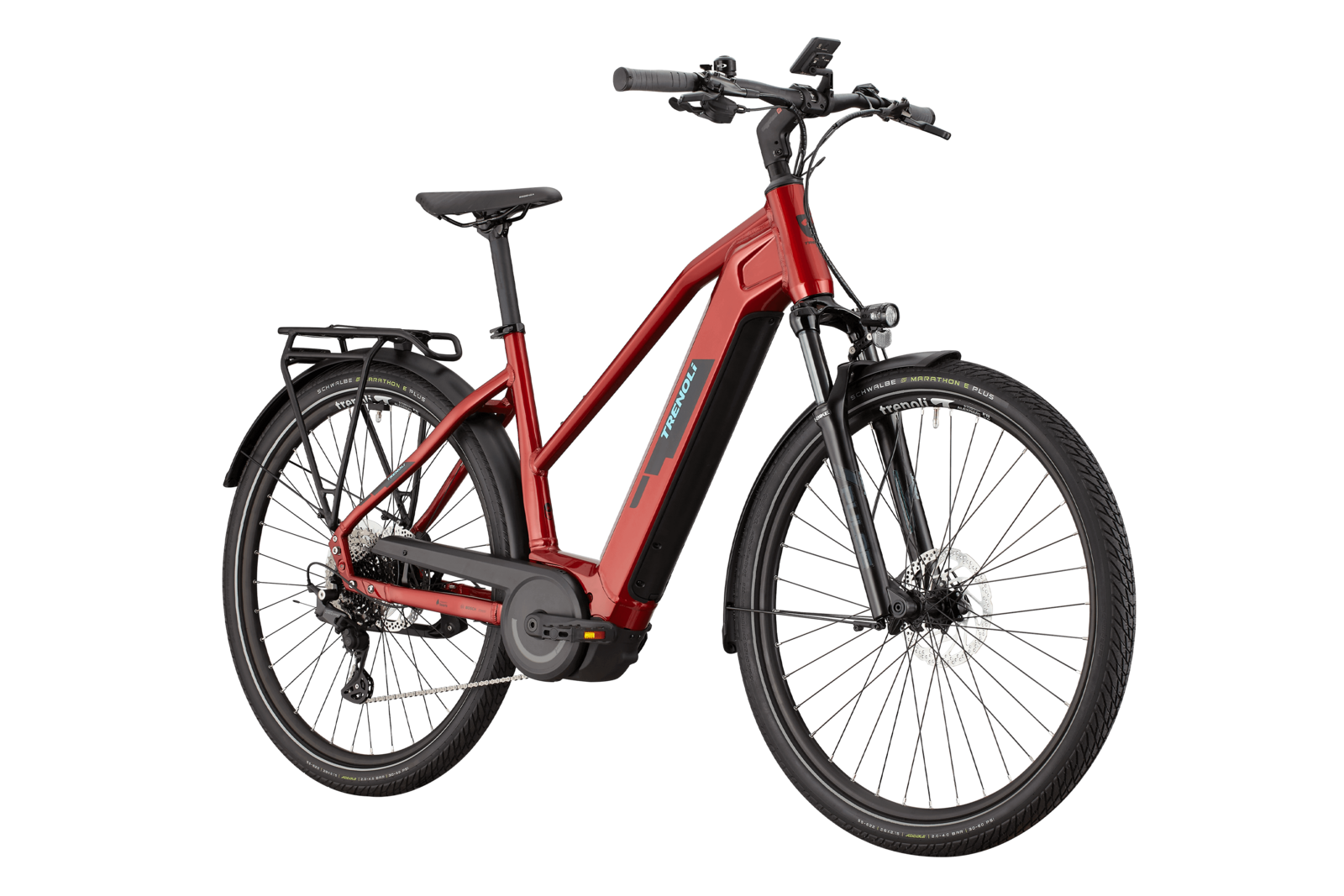 trenoli TANARO CX sportivo T in silver magenta red – glänzend | Trekking E-Bike mit 750 Wh